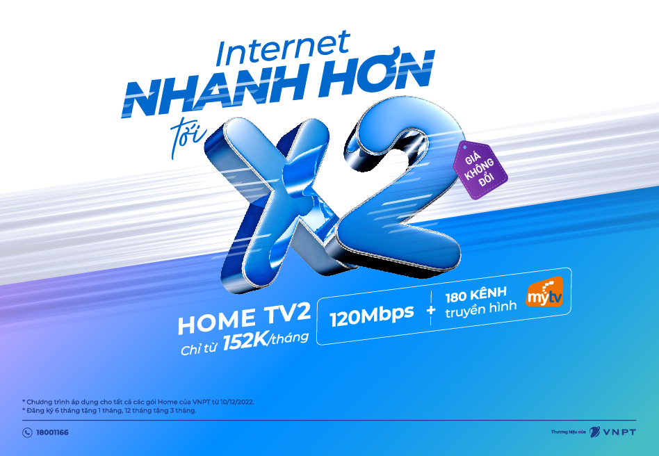 Internet VNPT nhanh hơn tới 2 lần – Giá không đổi